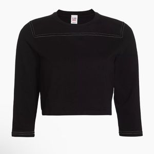 Re/done Cropped Varsity T-Shirt New